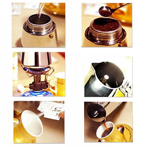 Moka Pot Coffee Maker Stainless Steel Stovetop Espresso Maker