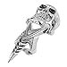 New 1pc Crystal Skull Demon Spike Armour Punk Double Finger Ring Men Gothic