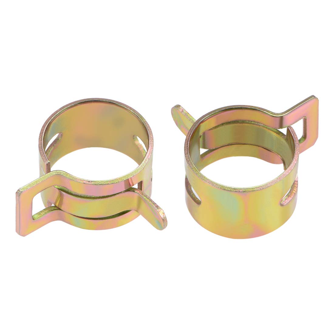 uxcell Spring Band Type Clamp 14mm Inner Dia Fit 14.5-15.2mm OD Hose Fuel Line Silicone Tube Clips Clamp Color-zinc Manganese Steel 10Pcs