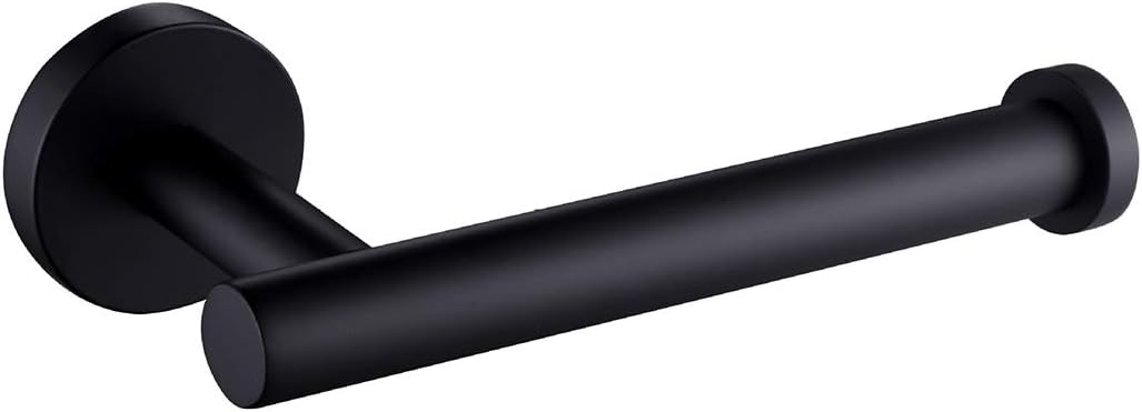 Homovater 304 Stainless Steel Bathroom Toilet Paper Holder Lavatory Roll Holder Wall Mounted, Polished Black