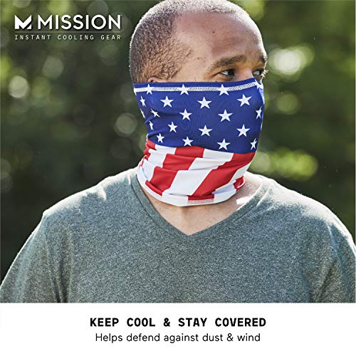 MISSION Cooling Neck Gaiter 6+ Ways to Wears, Face Mask, UPF 50, Cools