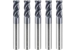 ZZBD-CT Carbide Square End Mills-4 Flute TiALSiN Coated,for Milling Alloy Steels, Hardened Steel, Metal etc.5 Pcs 5/16 inch