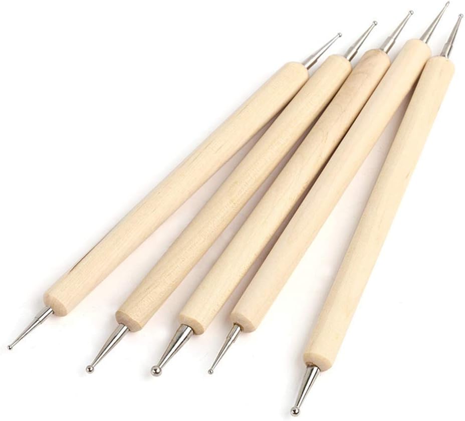 5Pcs/Set Pro 2-Way Wooden Nail Art Dotting Dot Pen Painting DIY Manicure Tools Durable and Useful