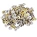 100 Sets Rivets Fasteners Studs Button Sewing Jeans (Golden)