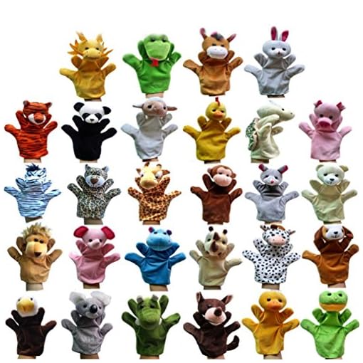 Personal Porter PerPor 28pcs Animal Plush Toy Hand Puppet Kids Toy for Early Childhood Education