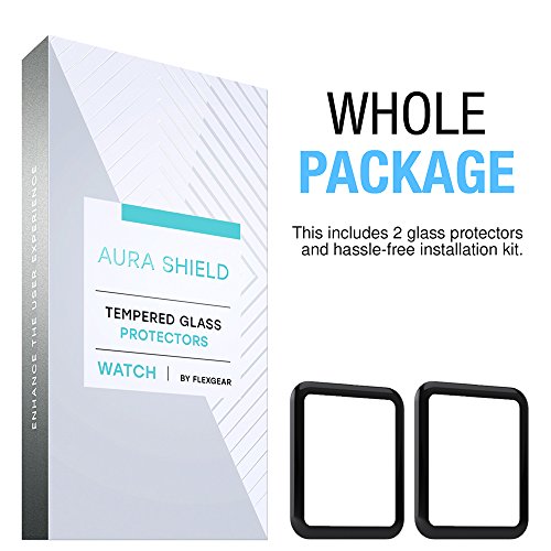 Apple Watch Glass Screen Protector 42mm (Series 2 3 Only) 3D Full Coverage (2-pack)
