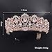 KMVEXO Baroque Royal Queen Gold Wedding Crown Crystal Princess Tiara Headbands for Women Bridal Party Birthday Headpieces (Rose Gold Pink)