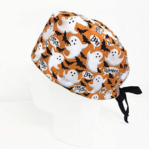 Uni Scrub Hat Boo Halloween Scrub Cap Handmade