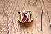 PMTIER Men's Stainless Steel Simple Gold Plated Ring with Square Red Gem Stone Size 11
