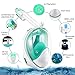 BFULL Snorkel Mask Full Face 180° Panoramic Sea View Anti-Fog Anti-Leak Snorkeling Mask with Action Camera Mount and Soft Adjustable Head Straps for Kids and Adults (White-Green, S/M)