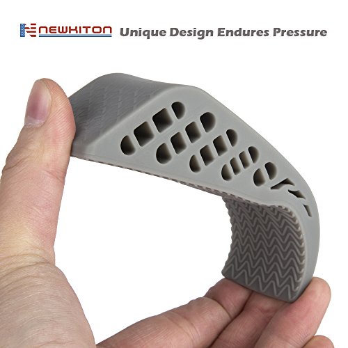 Newkiton 4Pcs/Set Rubber Door Stops Wedge Flexible Floor Door Stopper Finger Protector (Grey) - Thumbnail 5