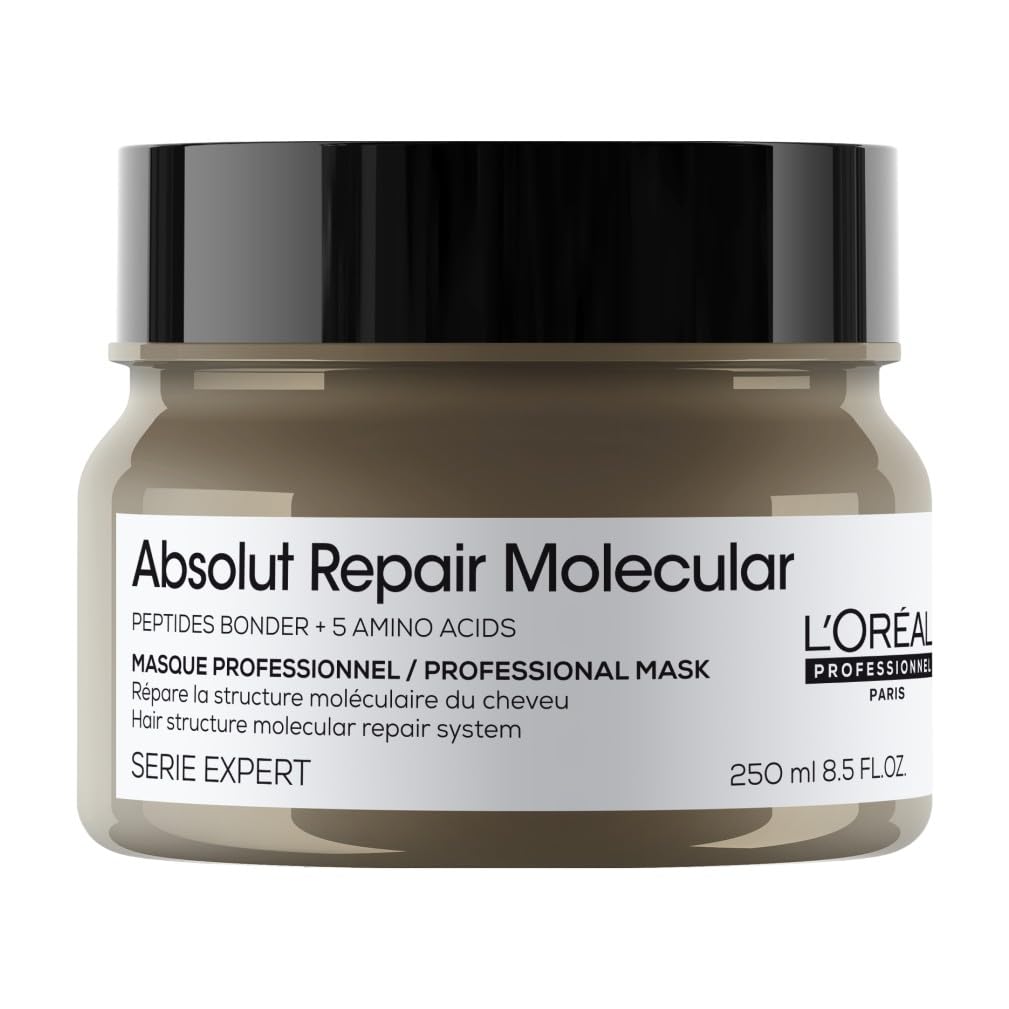 L’Oréal Professionnel Absolut Repair Molecular Hair Mask 250ml, For Extremely Damaged Hair, Rinse off hair treatment, Molecular Bond Repair, Instant smoothness & shine