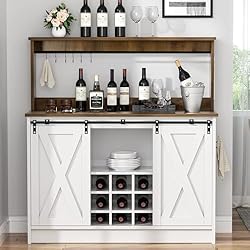 4ever2buy Farmhouse Coffee Bar Cabinet with