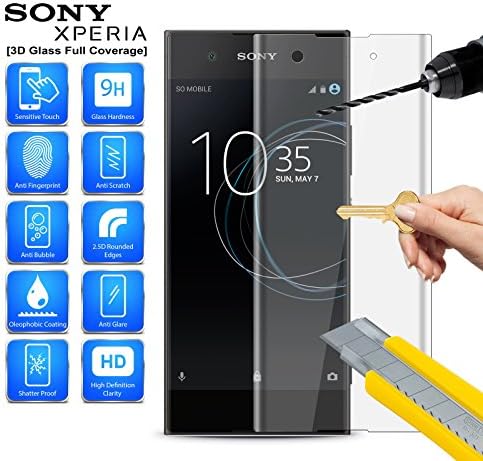 For Sony Xperia XZ2 Compact (2018) H8314 - Full Screen Edge to Edge Coverage CURVED 3D Tempered Glass Screen Protector MobiBax HD [CLEAR/TRANSPARENT]