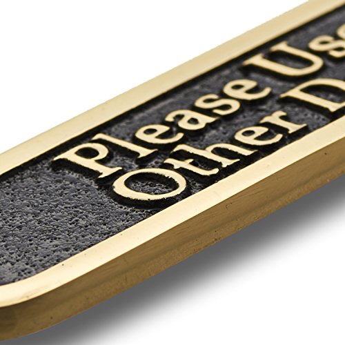 Please Use Other Door Brass Door Sign. Traditional Style Home DÃ©cor Wall Plaque Handmade by The Metal Foundry UK.