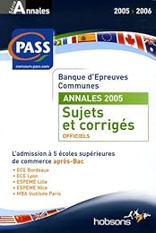 Annales de la banque d'épreuves communes PASS 2005