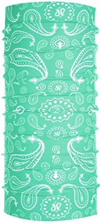 Kalily Versatile 16-in-1 Lightweight Sports &amp; Casual PAISLEY Headwear Headband Bandana Neck Gaiter, Balaclava, Helmet Liner, Face Mask for Sports, Outdoor Camping, Fishing, Party etc (Teal)