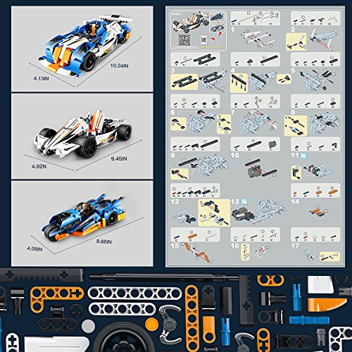 VATOS STEM Building Toys for Kids 3 in 1 PullBack Car for 612 Years Old Boys 389 pcs