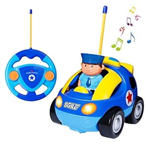 SGILE Remote Control Car for Toddlers with Sound and Light, RC Police Car Toys Birthday Gift Present for 18 Month+ Year…