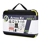 kaxionage 212-in-1 Gopro Accessory Kit for Hero 7 6 5 4 3+ 3 2 1 Hero Session 5 Black Akaso Ek7000 Apeman Sj4000 5000 6000 Dbpower AKASO VictSing Wimius Rollei Qumox Lightdow Campark Sport DV with Cas