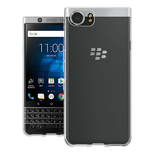 InventCase Premium TPU Gel Case Cover Skin for the BlackBerry KEYone 2017 - 100% Transparent / Clear