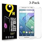 [3 Pack]Motorola Moto X Pure Edition Screen Protector Bubble-Free Anti-Scratch Anti-Fingerprint Tempered Glass Film for Moto X Style with Lifetime Warranty