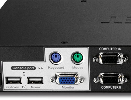 TRENDnet 16-Port Rack Mount USB KVM Switch, VGA & USB Connection, Supports USB & PS/2, Auto-Scan, Audible Feedback, Plug & Play, Hot Pluggable, Rack Mountable with Hardware, TK-1603R