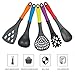 Cooking Utensils Set & Kitchen Knife Set - 5 Piece Nylon Nonstick Kitchen Utensil Set & 5 Piece Cook Knife Set with Rotating Knife & Utensil Holder - Kitchen Tools include Knife,Turner,Spatula & Spoon