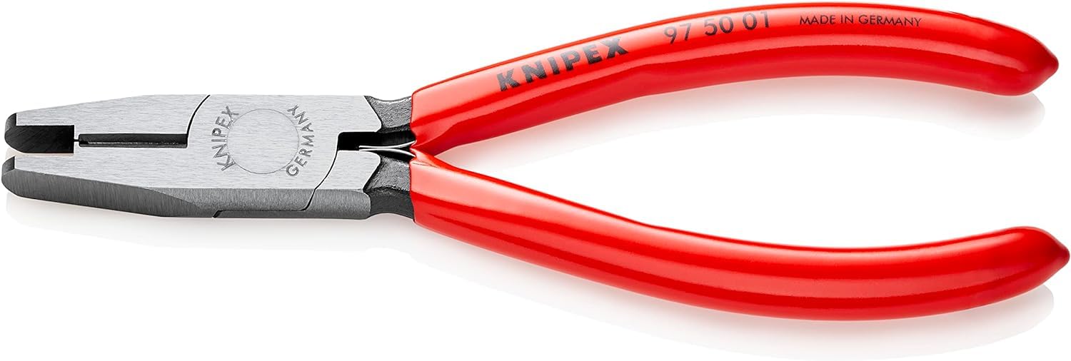KNIPEX Crimping Pliers for Scotchlok Connectors with Side Cutter with Plastic Coating 155 mm, 97 50 01