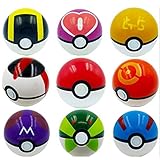 9 Pieces Plastic Super Anime Figures Balls for Pokemon Kids Toys Balls