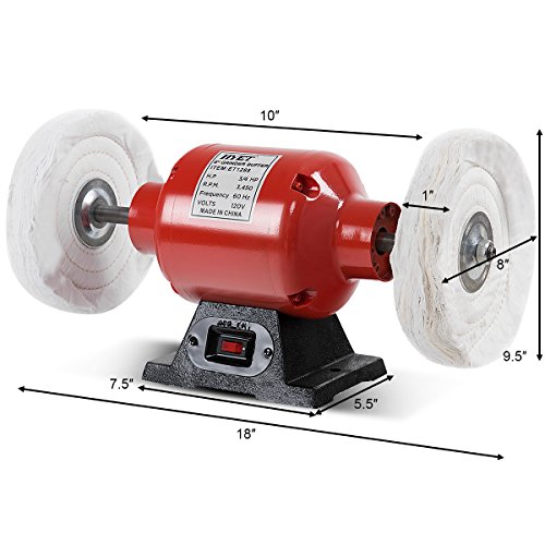Goplus Benchtop Buffer Polisher Grinder Heavy Duty with Two Buffing