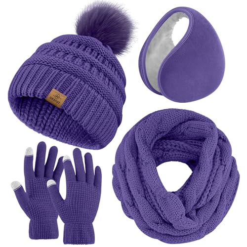 URATOT Winter Hat Scarf and Gloves Set