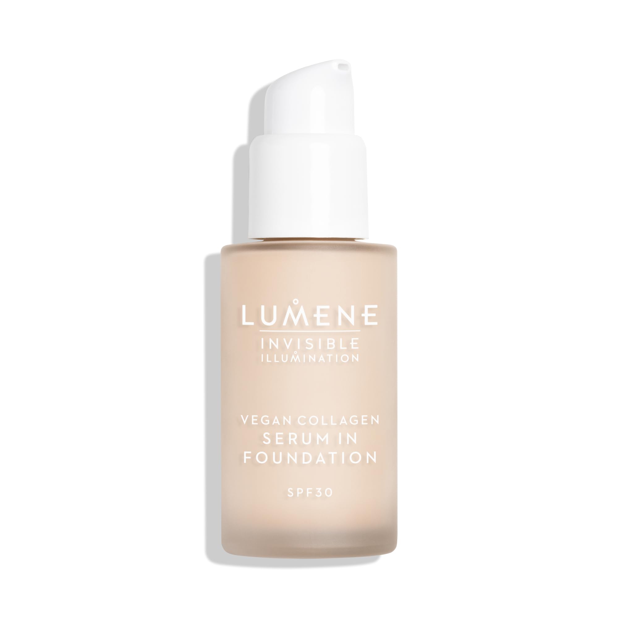LUMENE Invisible Illumination Tinted Serum Foundation SPF30 with Vegan Collagen Serum & Hyaluronic Acid, Shade 00, 30 ml