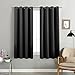 Vangao Black Curtain 63 Inches Length for Living Room Bedroom Room Darkening Window Treatment Panel Triple Weave Moderate Blackout Drape Grommet Top 1 Panel