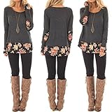 Vovotrade Women Elegant Floral Patchwork Casual Blouse Sweaters Ladies Long Sleeve T-Shirt Tops Sweatshirt