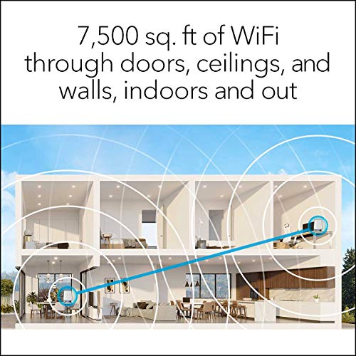 NETGEAR Orbi Whole Home Tri-Band WiFi 6 Mesh Network System (RBK853) – Router with 2 Satellite Extenders, Security Features, Coverage Up to 7,500 Square Feet, 100 Devices, AX6000 (Up to 6Gbps)