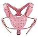Didog Rhinestones Leather Dog Harness for Medium and Large Dogs,Fit Pit Bulldog Terrier Mastiff Puppy Boxer(Pink)