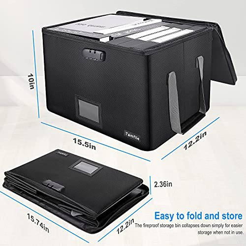 Tamfile File Organizer with lock, Fireproof Document Box, File Storage
