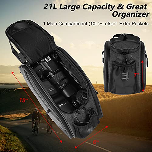Rdffensy Bike Rack Bag Bike Trunk Bag 21L Bicycle Rack Trunk Pannier