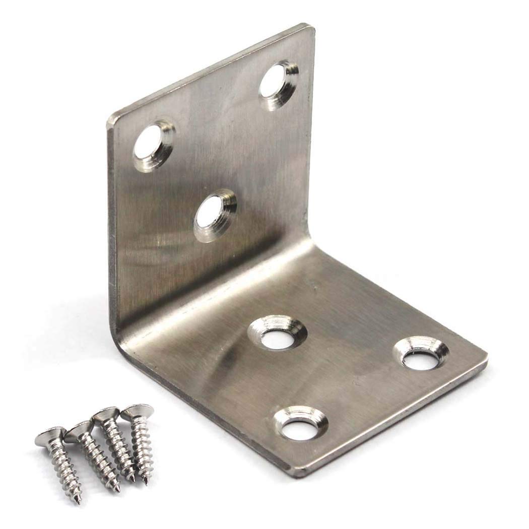 (8 Pieces) Angle Connector Corner Brackets Stainless Steel L Shape Brace Brackets for Wood Shelving 40x40x40mm — image 1