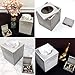 Perimeter Line Modern Rustic Gray Cube Tissue Box Cover with Slide-Off Top and Small Trinket Box