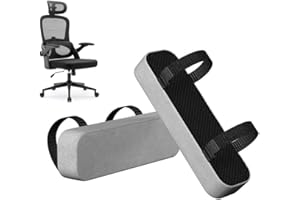 Ljxyloog 2 Pack Chair Armrest Pads,Widen & Thicken Ergonomic Chair Arm Pads with Memory Foam for Elbow Support, Adjustable Un