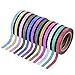Outus 24 Pieces Washi Tapes Glitter Crafting Tape Art Tapes Masking Tape for Arts Crafts and DIY, 12 Colors