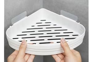 2-Pack Corner Shower Shelf, Suction Cup Bathroom Caddy with Towel Bar, No Drilling Wall Mount Storage, White