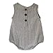 Cairn Co. Marion Linen Baby Romper by (6-12 Months, Pebble Stripe)