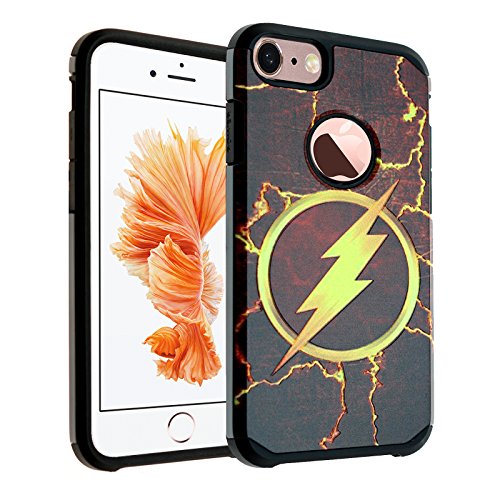iPhone 6s PLUS Case, IMAGITOUCH 2-Piece Style Armor Case with Flexible Shock Absorption Case and DC Comics The Flash Cover for 5.5