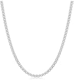 Cozmos Solid Chains3mm thick solid sterling silver 925 stamped Italian Bismark chain necklace bracelet anklet with lobster claw clasp jewellery - 7.5 14 16 18 20 22 24"