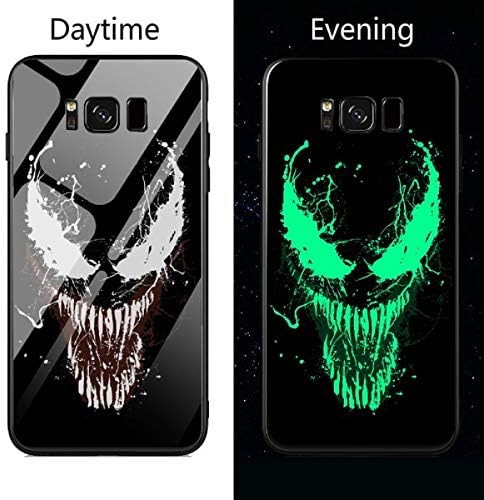 Marvel Venom Luminous Tempered Glass Case for Samsung Galaxy S7 S7 Edge S8 S9 S10 Plus S10e 5G Note 8 9 Iron Man Phone Cover (1, Samsung S9)