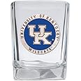 Heritage Pewter University of Kentucky Square Shot Glass | Hand-Sculpted 1.5 Ounce Shot Glass | Intricately Crafted Metal Pewter Alma Mater Inlay