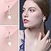 JewelryPalace 925 Sterling Silver Freshwater Cultured 8-9mm White Pearl Dangle Earrings